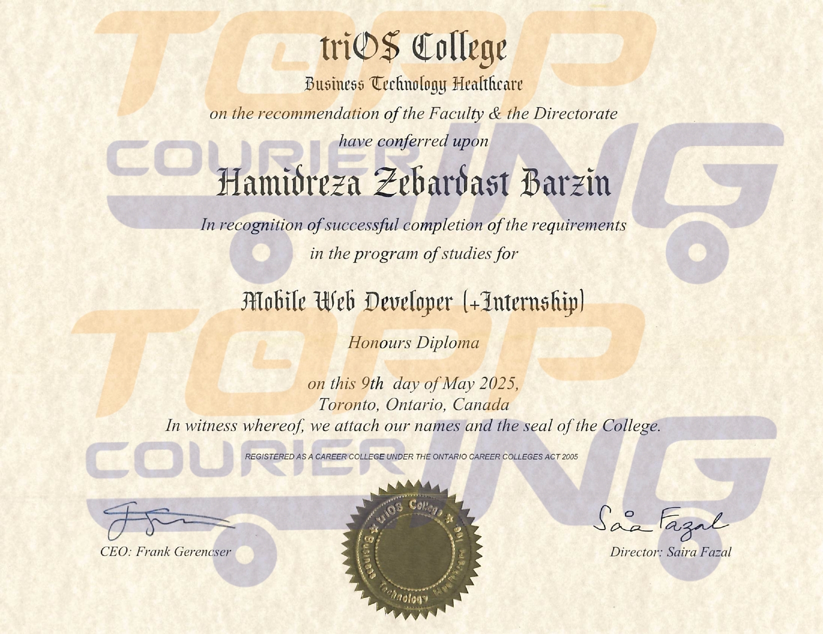Supply Chain and Logistics Diploma Certificate