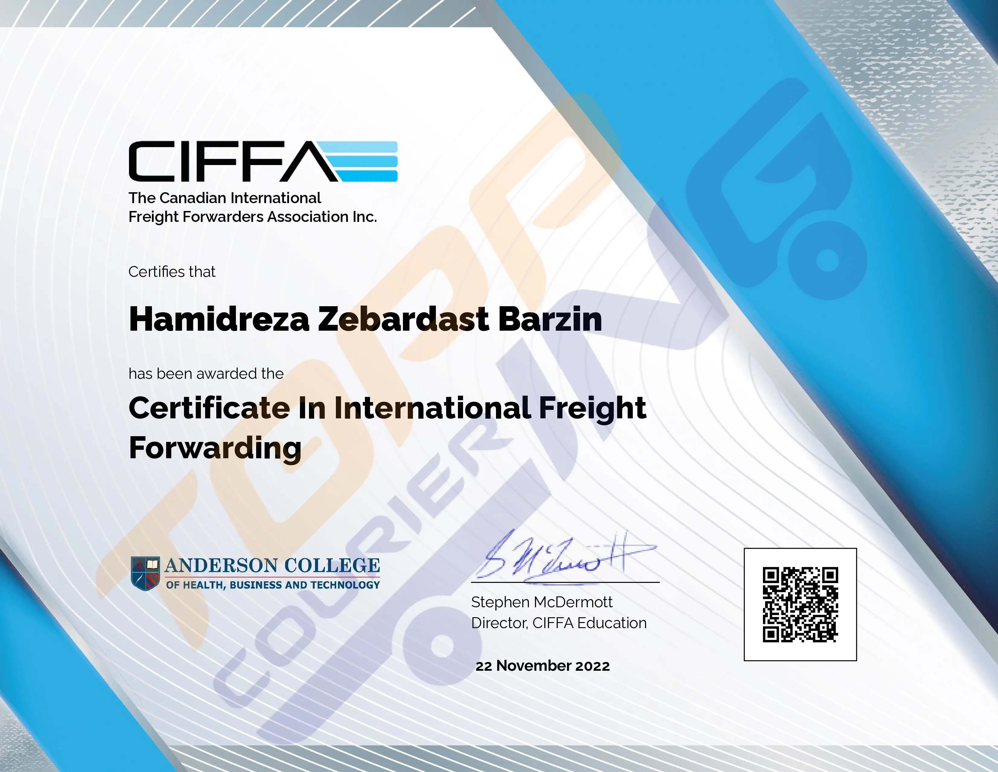 CIFFA Certificate in International Freight Forwarding
